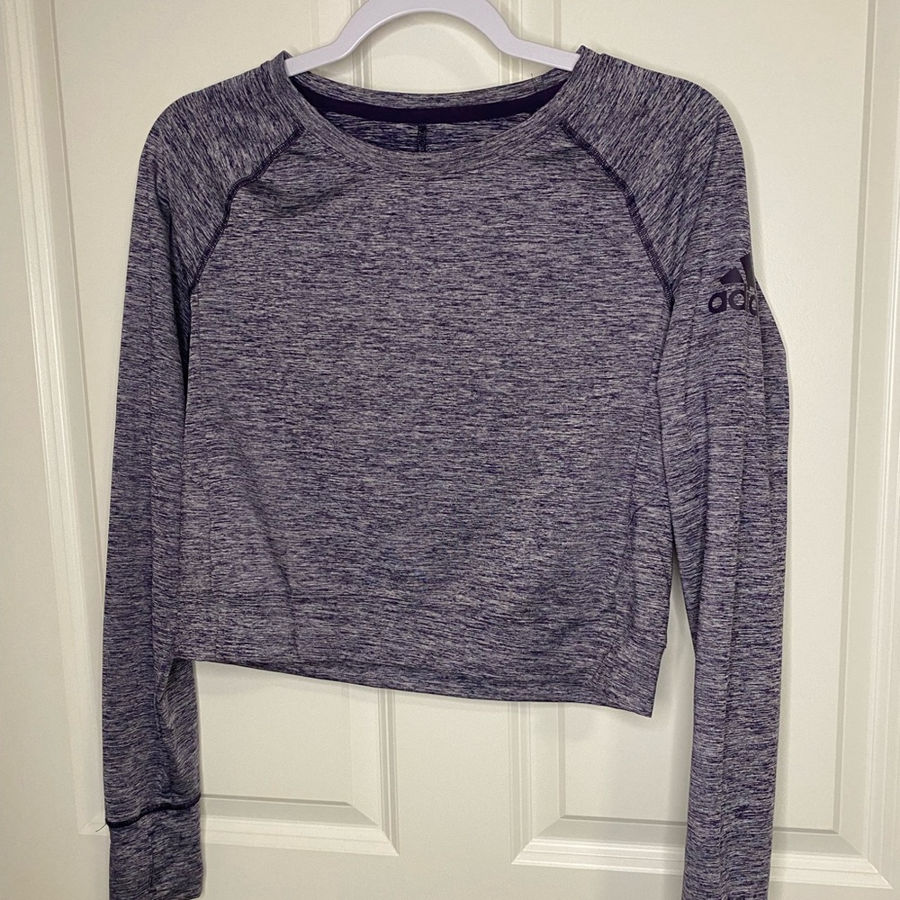 Adidas cropped long sleeve running shirt